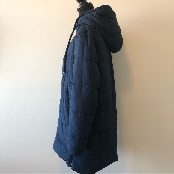 Dark blue puffer coat with hood - Picture 6 of 12